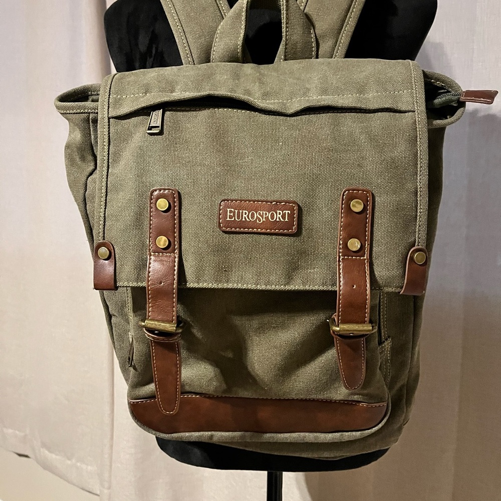Olive and Brown Backpack